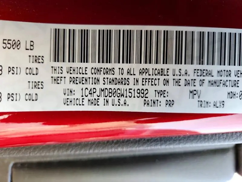 2016 JEEP CHEROKEE LIMITED  