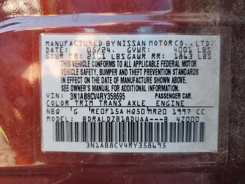 2024 NISSAN SENTRA SV  