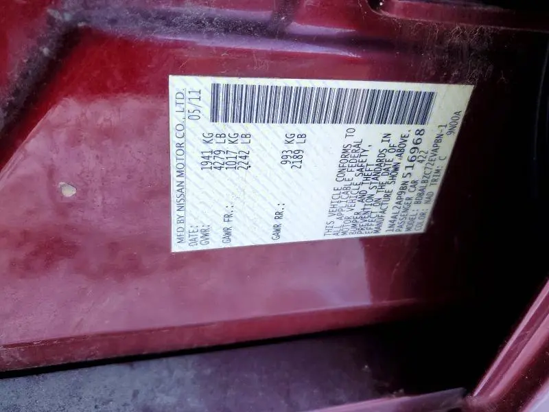 2011 NISSAN ALTIMA BASE  