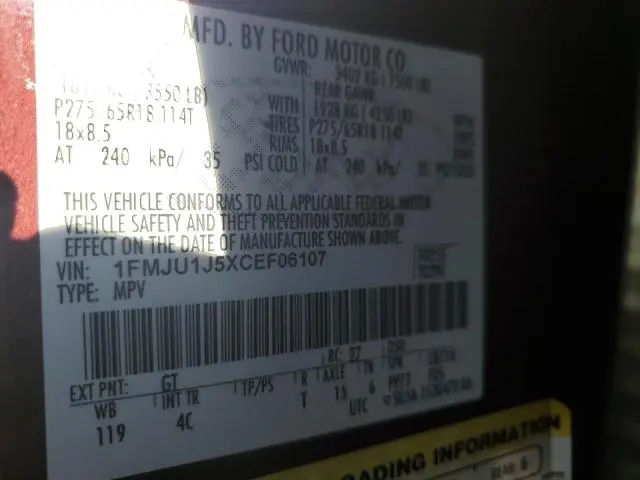 2012 FORD EXPEDITION XLT
