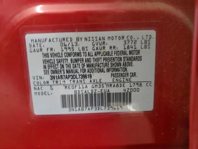 2013 NISSAN SENTRA S  