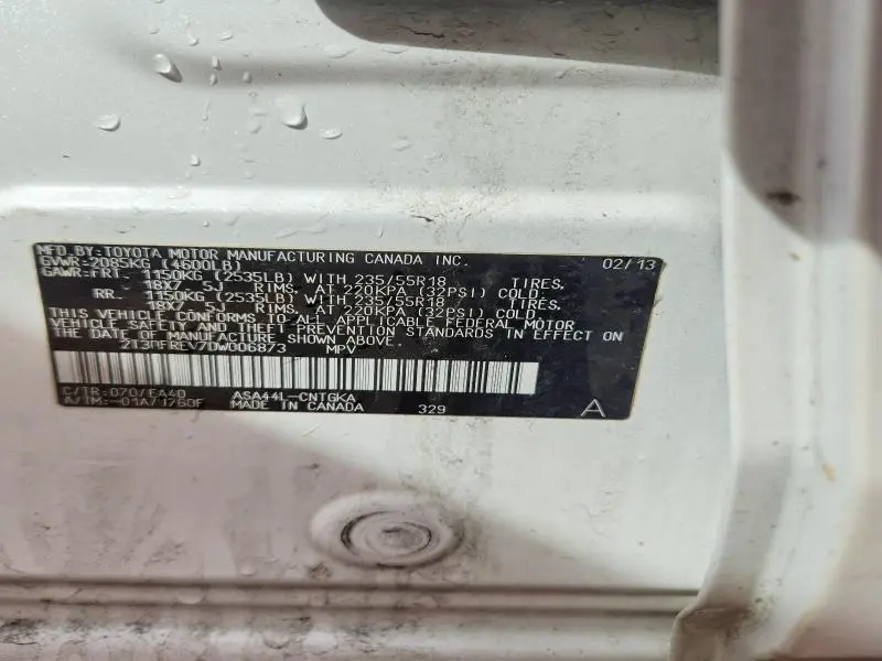 2013 TOYOTA RAV4 LIMITED  