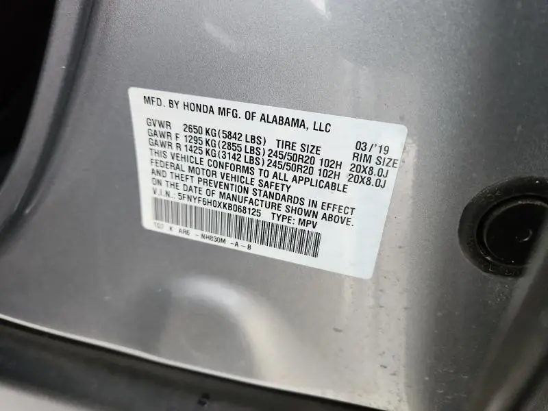 2019 HONDA PILOT ELITE  