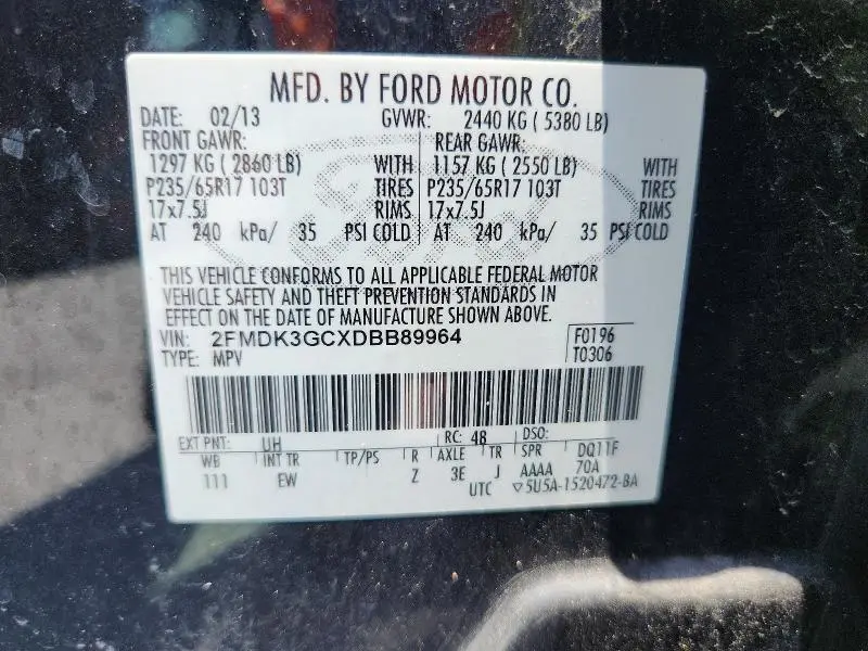 2013 FORD EDGE SE  