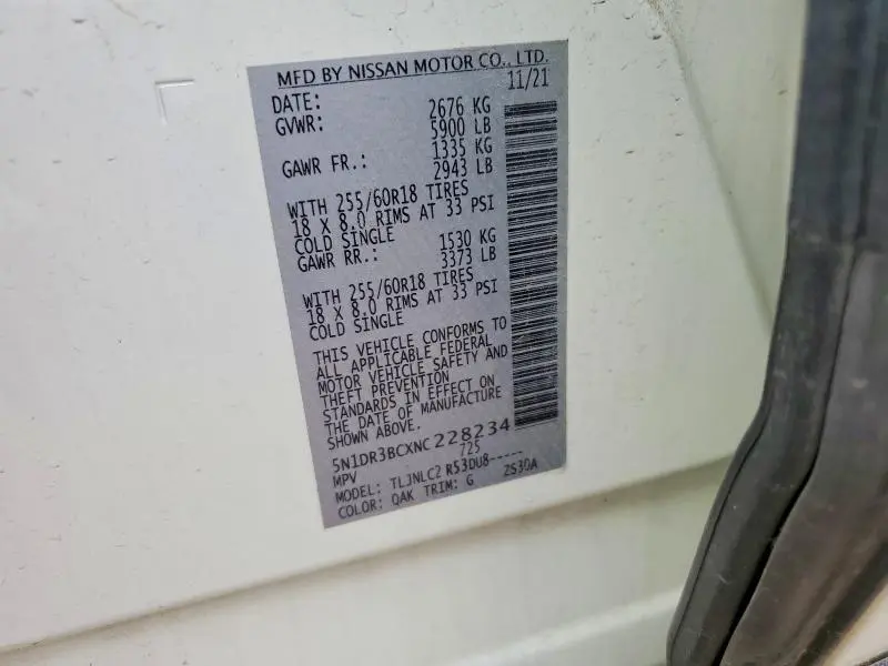 2022 NISSAN PATHFINDER SV  
