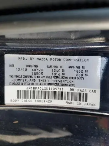 2019 MAZDA 3 PREFERRED PLUS  