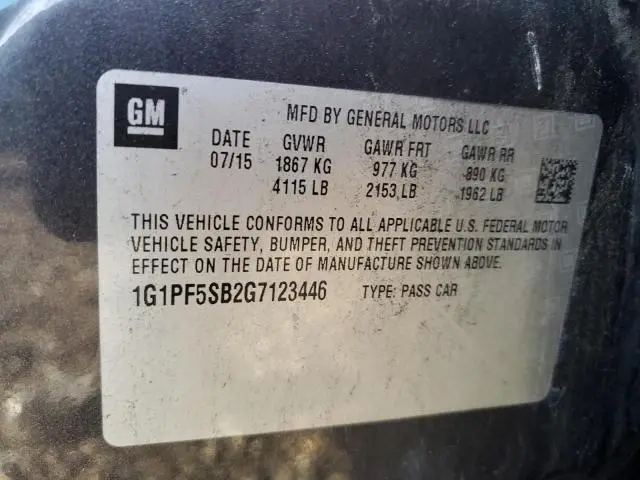 2016 CHEVROLET CRUZE LIMITED LT  