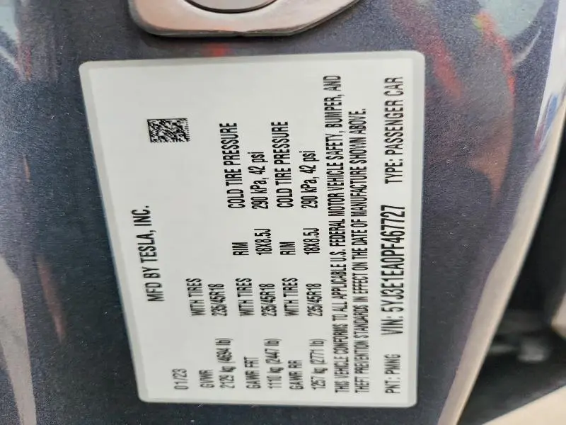 2023 TESLA MODEL 3   