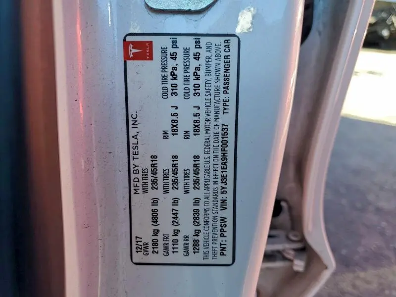 2017 TESLA MODEL 3   