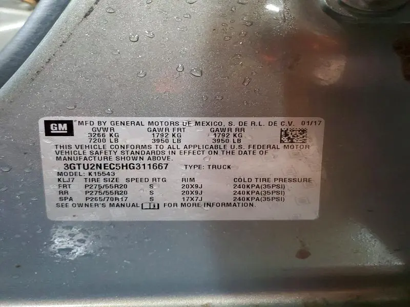 2017 GMC SIERRA K1500 SLT  