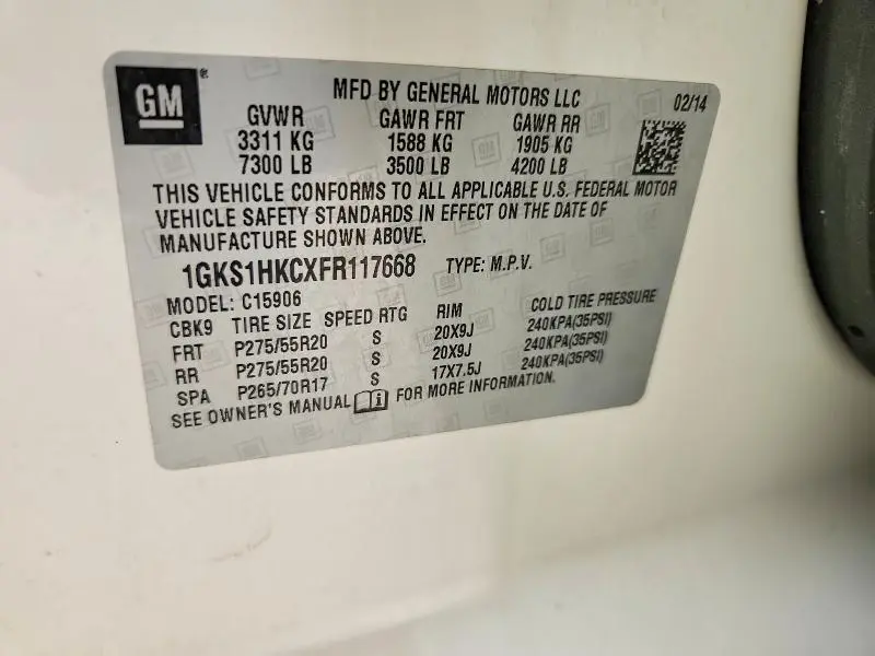 2015 GMC YUKON XL C1500 SLT  