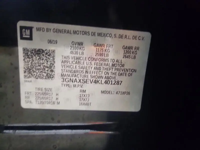 2019 CHEVROLET EQUINOX LS  