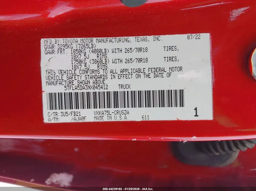 2022 TOYOTA TUNDRA SR5