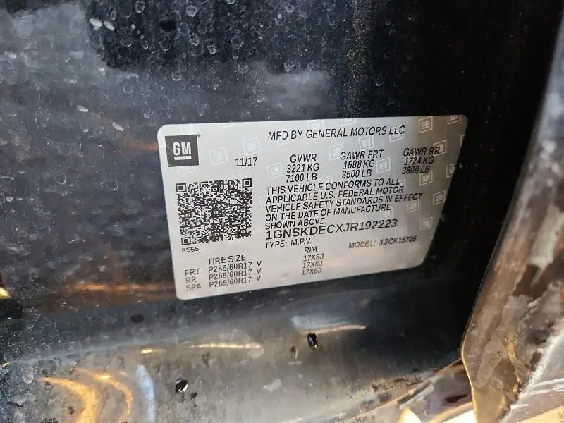 2018 CHEVROLET TAHOE POLICE  