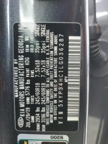 2020 KIA TELLURIDE EX  