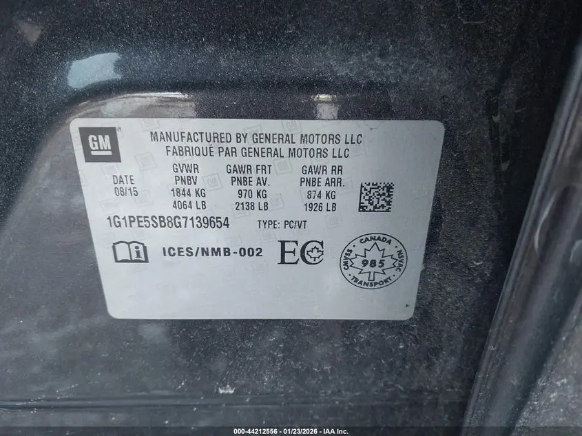 2016 CHEVROLET CRUZE LIMITED 1LT