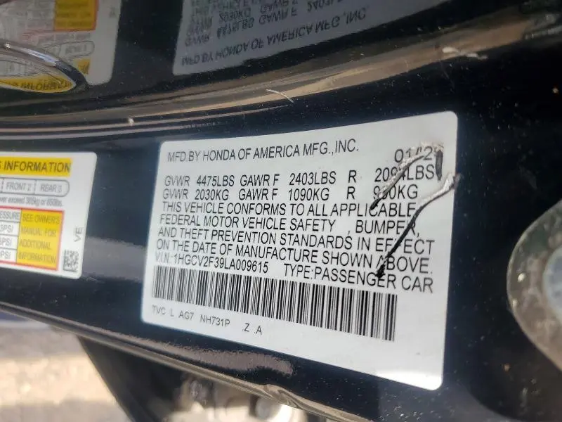2020 HONDA ACCORD SPORT  