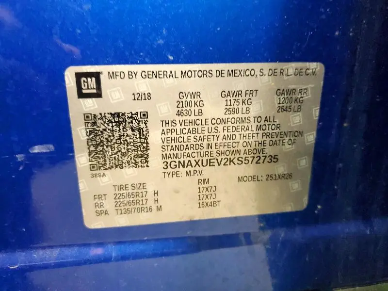 2019 CHEVROLET EQUINOX LT  