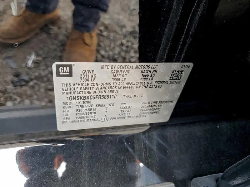 2015 CHEVROLET TAHOE K1500 LT  