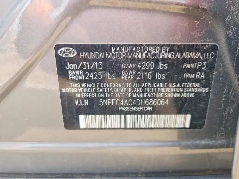 2013 HYUNDAI SONATA LIMITED  