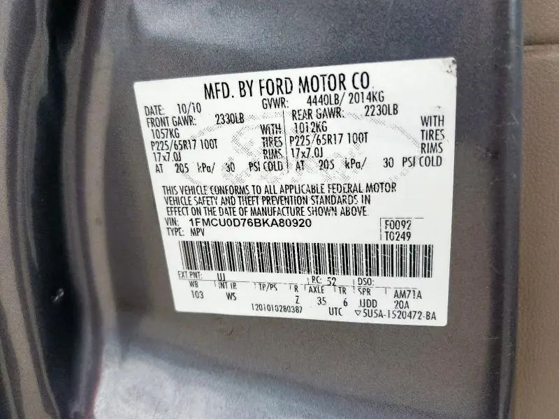 2011 FORD ESCAPE XLT  