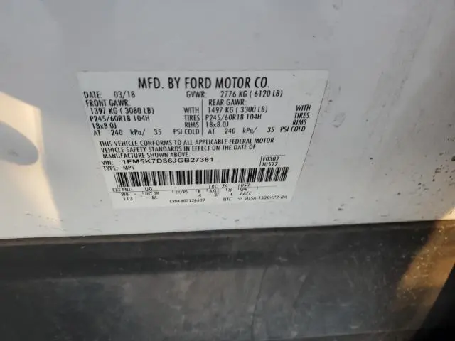 2018 FORD EXPLORER XLT  