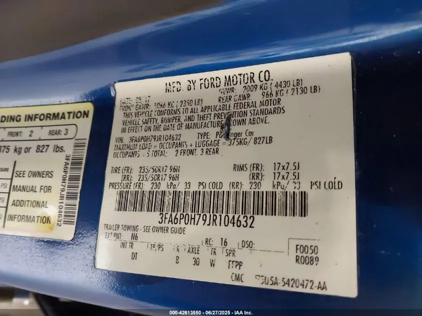 2018 FORD FUSION SE