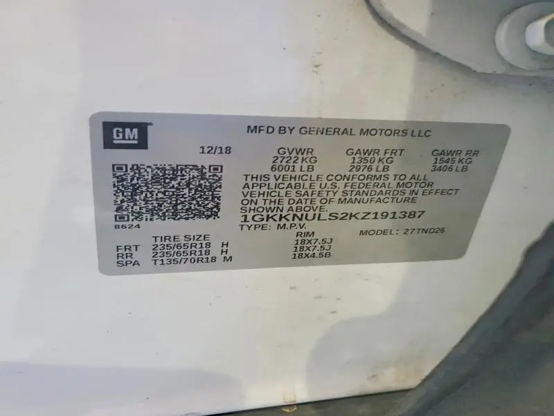 2019 GMC ACADIA SLT-1  