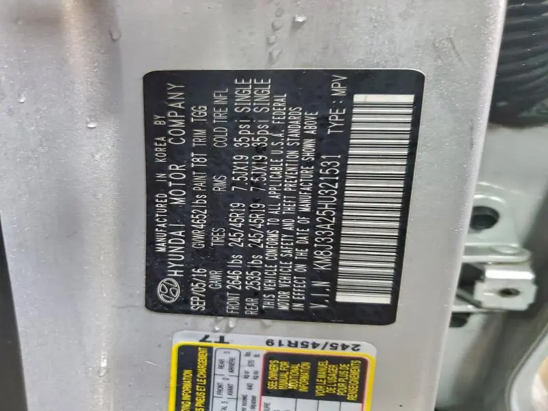 2017 HYUNDAI TUCSON LIMITED  