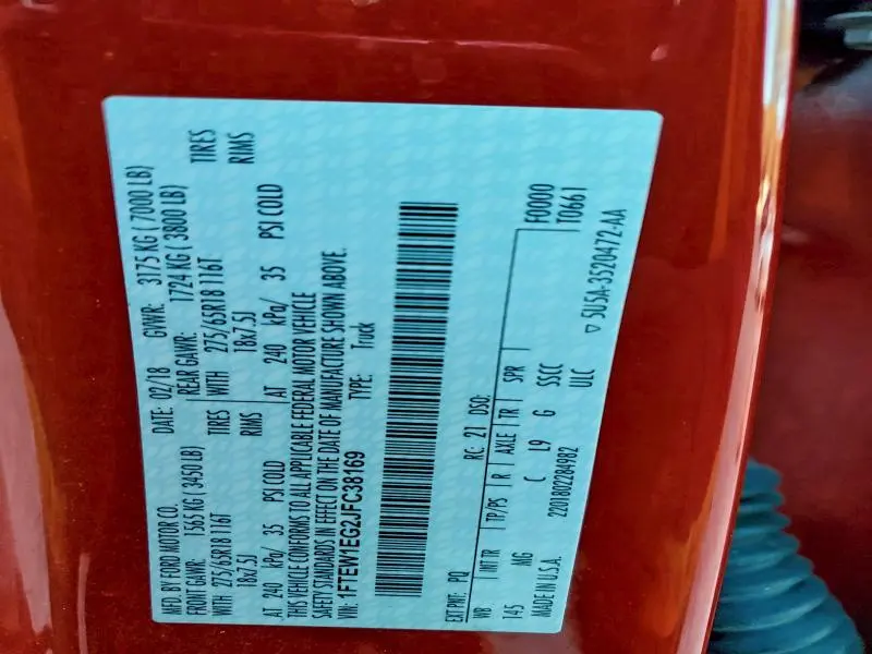 2018 FORD F150 SUPERCREW  