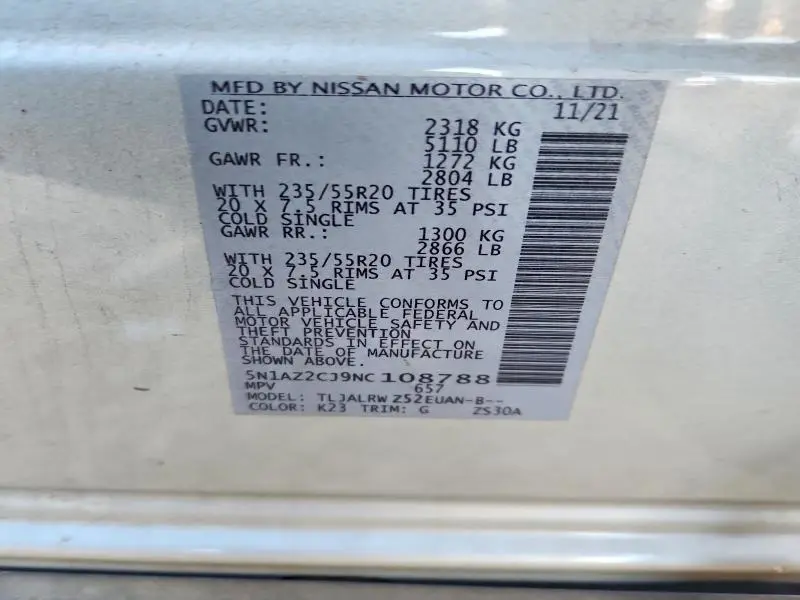 2022 NISSAN MURANO SL  