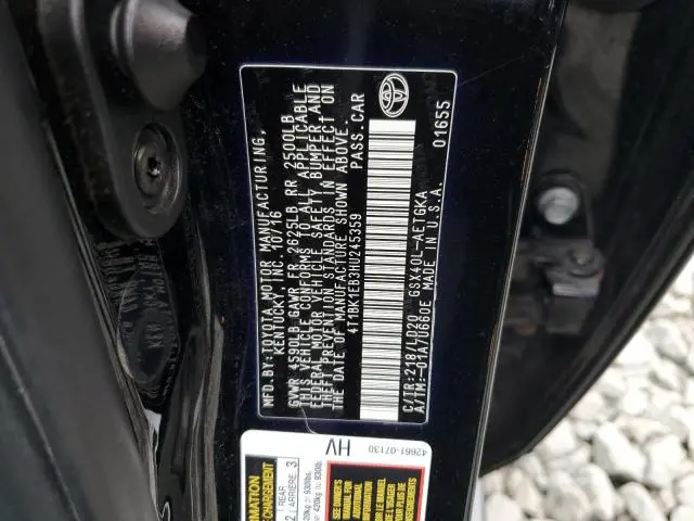 2017 TOYOTA AVALON XLE  