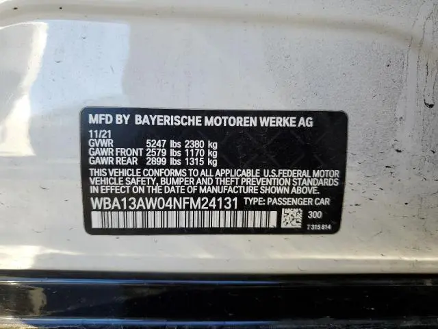 2022 BMW M440XI GRAN COUPE  