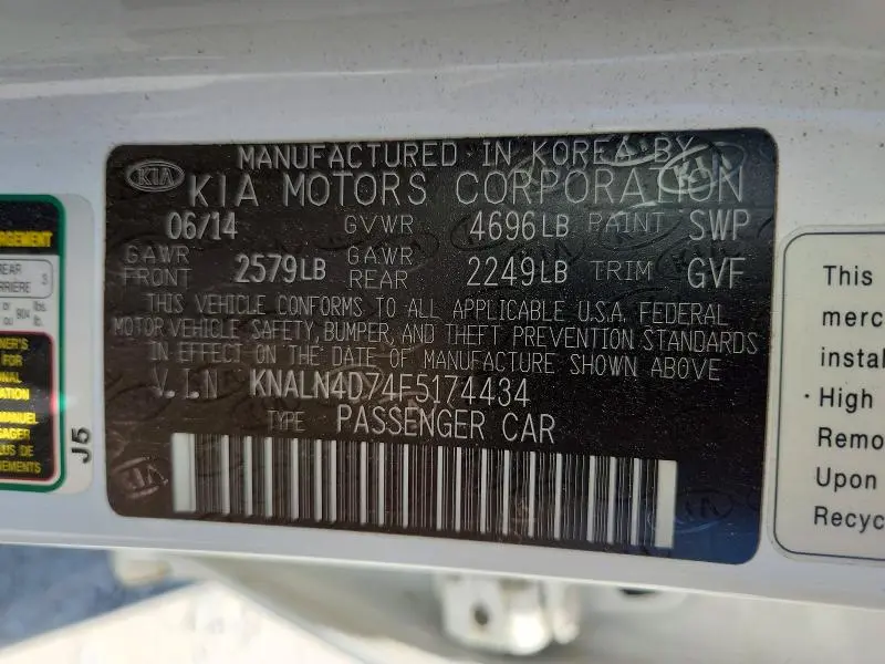 2015 KIA CADENZA PREMIUM  