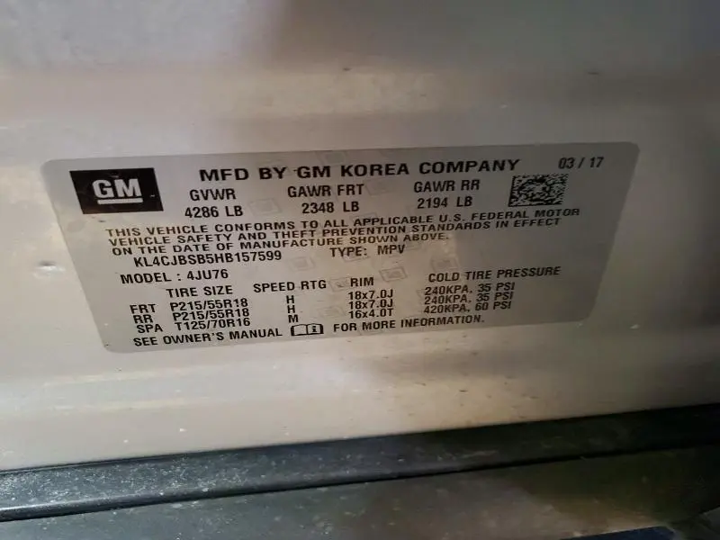 2017 BUICK ENCORE PREFERRED II  