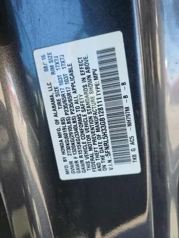 2016 HONDA ODYSSEY SE  