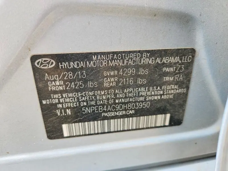 2013 HYUNDAI SONATA GLS  