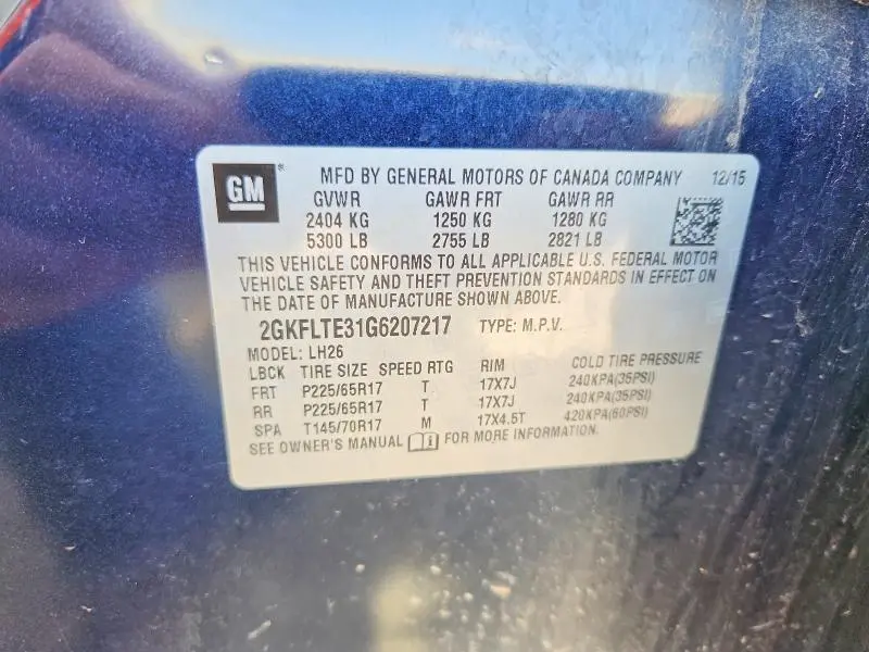 2016 GMC TERRAIN SLE  