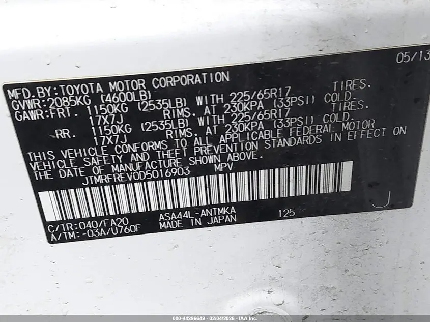 2013 TOYOTA RAV4 XLE