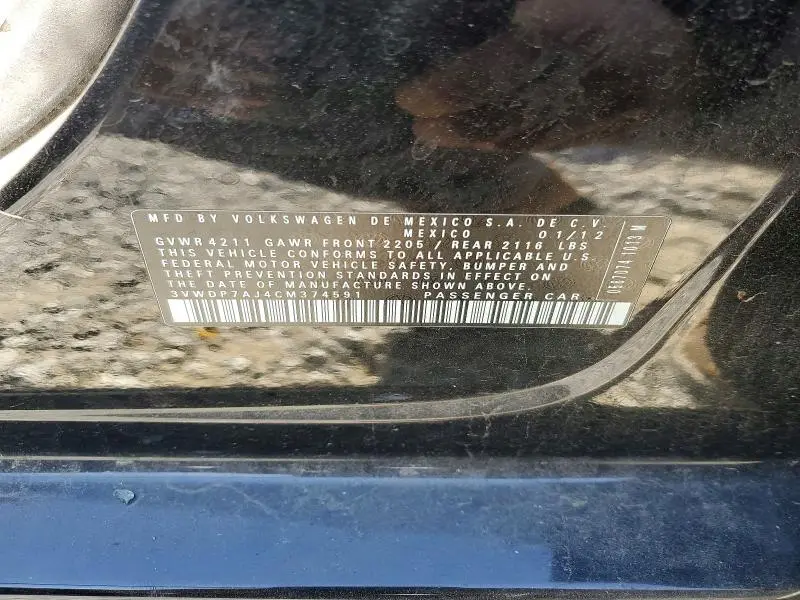 2012 VOLKSWAGEN JETTA SE  