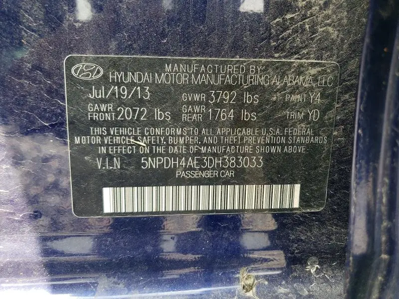 2013 HYUNDAI ELANTRA GLS  