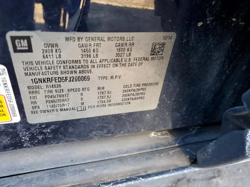 2015 CHEVROLET TRAVERSE LS  