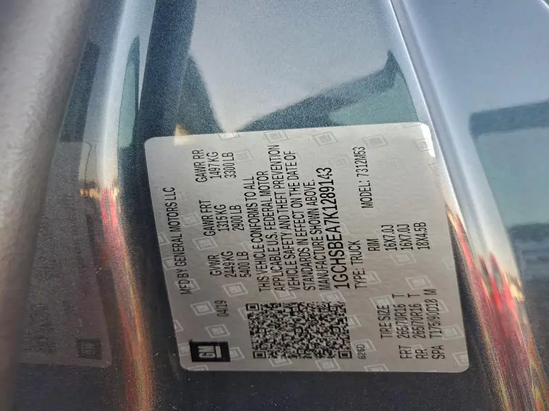 2019 CHEVROLET COLORADO   