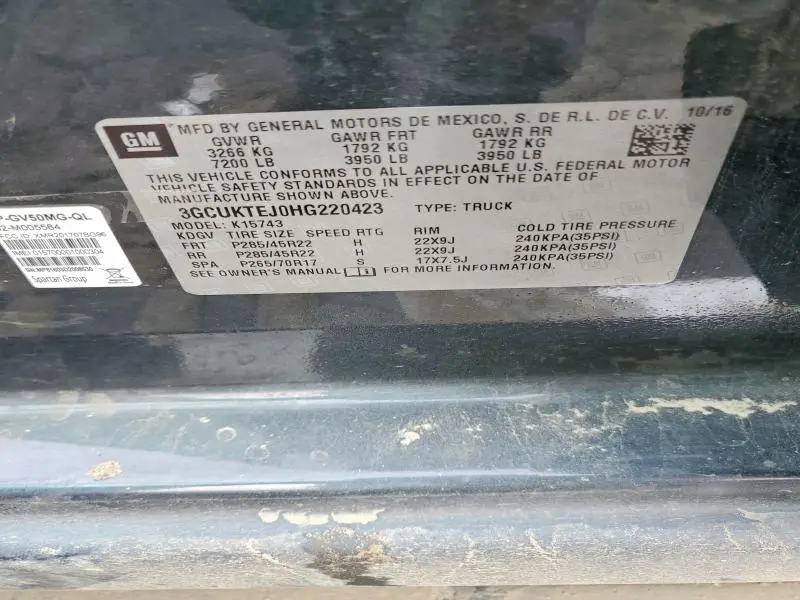 2017 CHEVROLET SILVERADO K1500 HIGH COUNTRY  