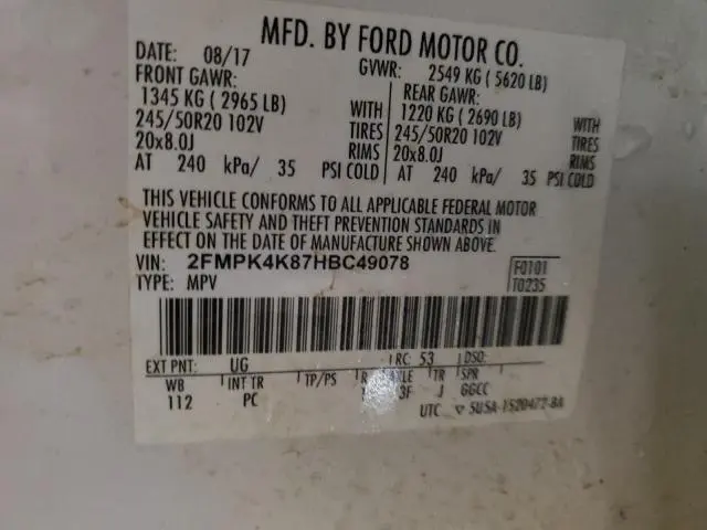 2017 FORD EDGE TITANIUM  