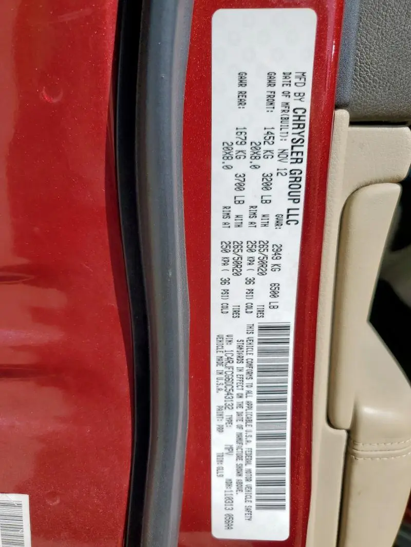 2013 JEEP GRAND CHEROKEE OVERLAND  