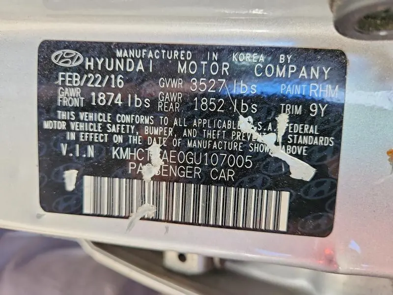 2016 HYUNDAI ACCENT SE  