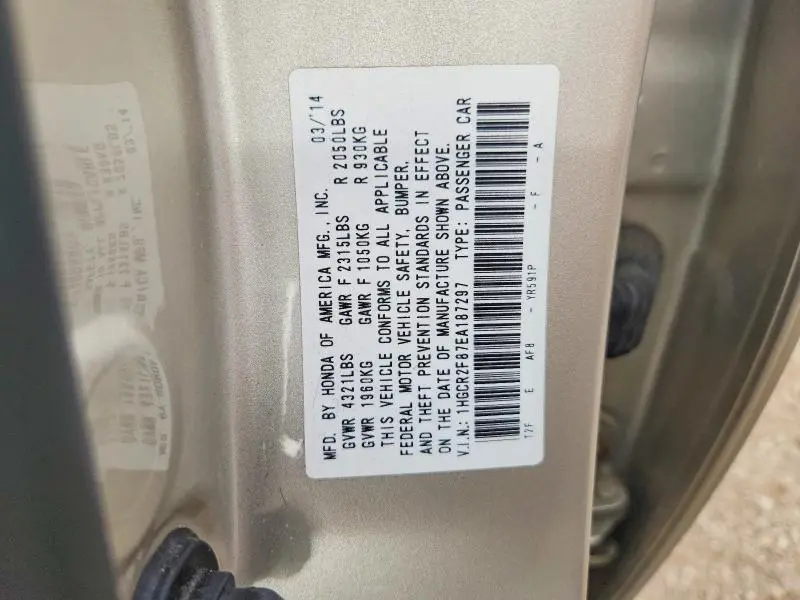 2014 HONDA ACCORD EXL  