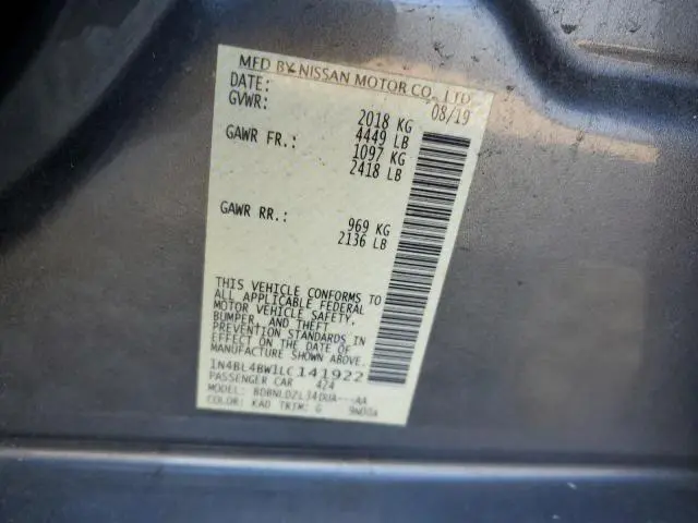 2020 NISSAN ALTIMA S  