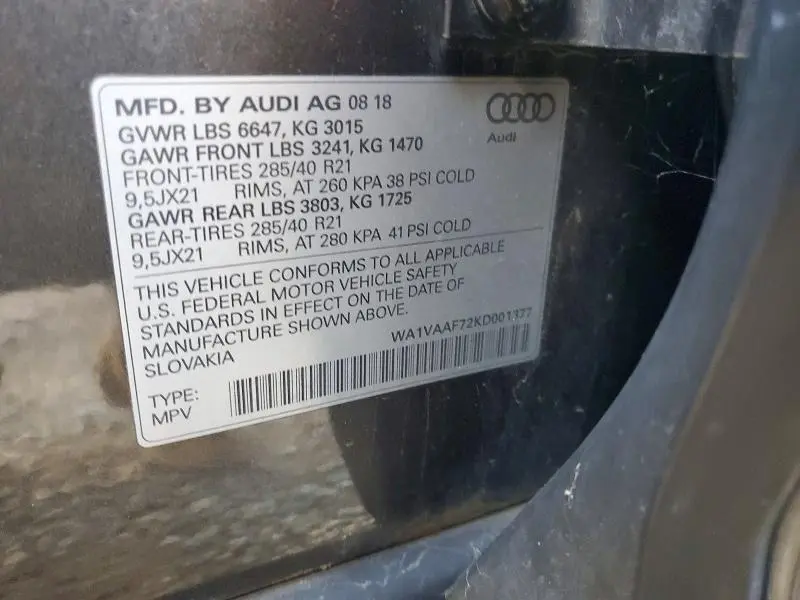 2019 AUDI Q7 PRESTIGE  